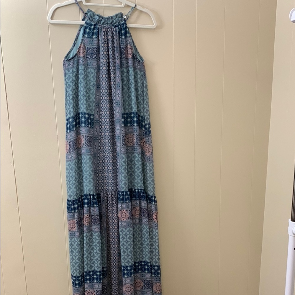 Mason&Belle Halter Dress Size Small Gauze Bo Ho Patchwork Tiered All Occasion